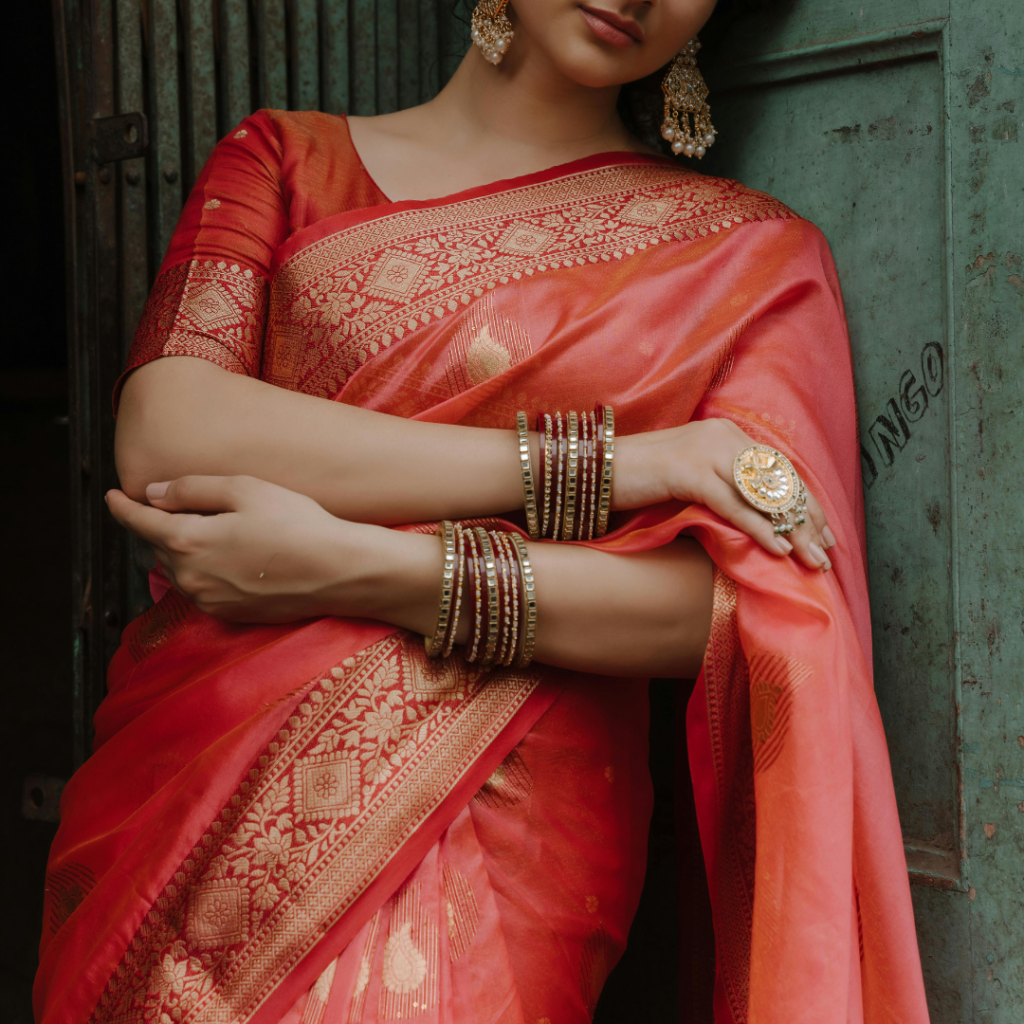 “Traditional and modern saree outfit inspiration”